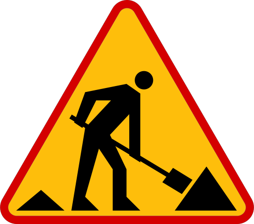 European Road Construction Sign